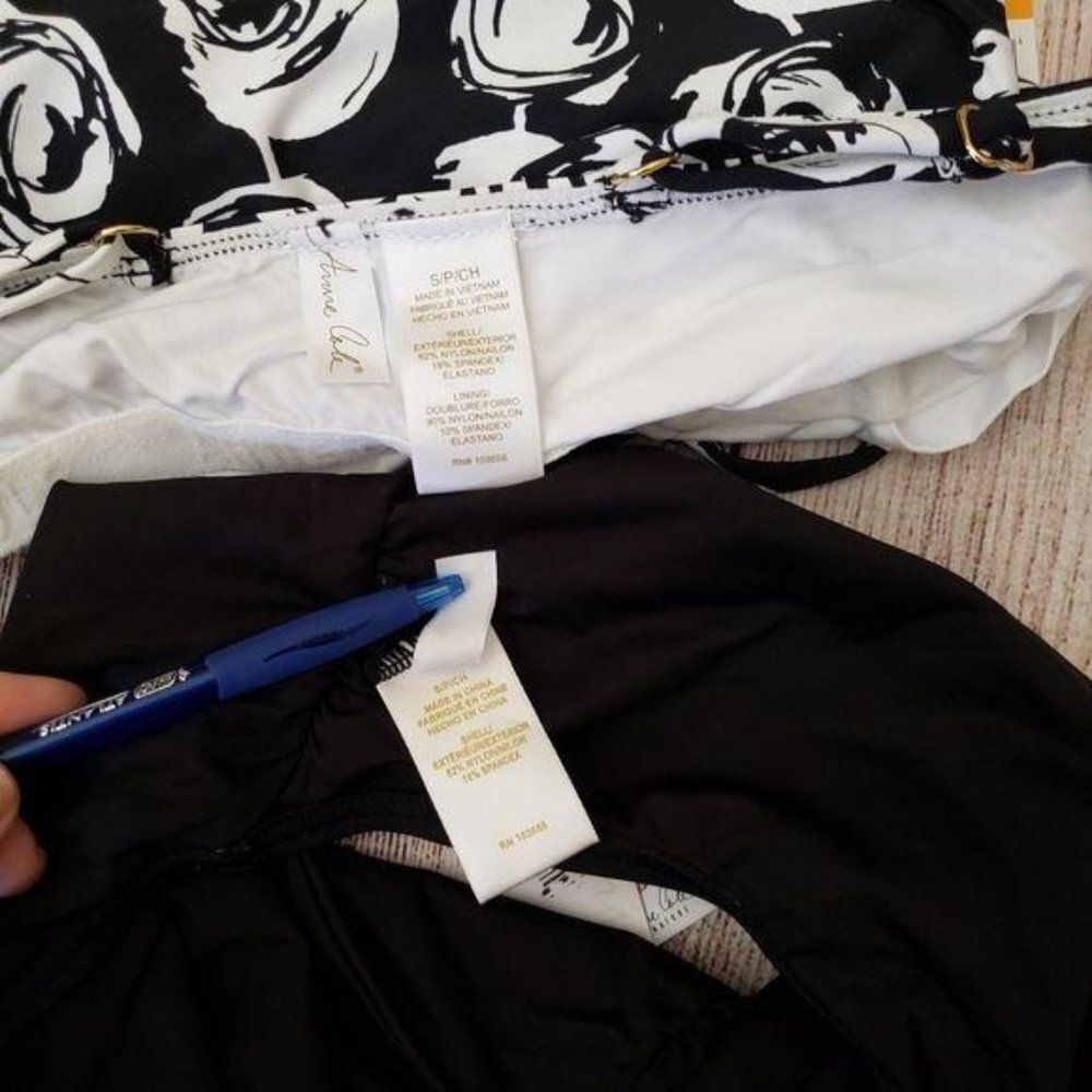 NWT Anne Cole Halter High Neck Floral Tankini Top and Bottom Set - Picture 13 of 14